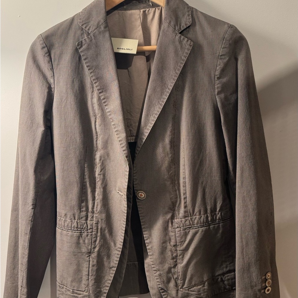 Boglioli Milano Houndstooth Cotton Unlined Women Jacket